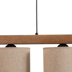 Pendellampe Forest, træ lys/sort, jute natur, 3 lyskilder.