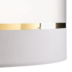 Pendellampe Helen tekstilskærm hvid-guld Ø 40 cm