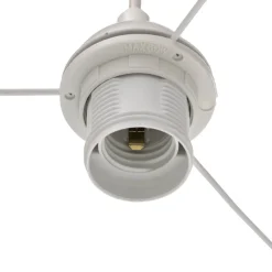 Pendellampe Helen tekstilskærm hvid-guld Ø 40 cm