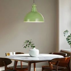 Pendellampe Kure, mintgrøn, metal, Ø 40 cm E27