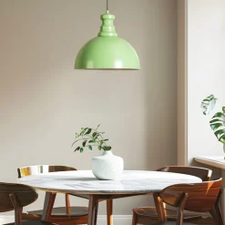 Pendellampe Kure, mintgrøn, metal, Ø 40 cm E27