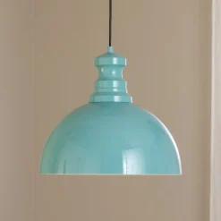 Pendellampe Kure, turkis, metal, Ø 40 cm E27