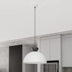 Pendellampe Lunaro, hvid, Ø 40 cm, metal