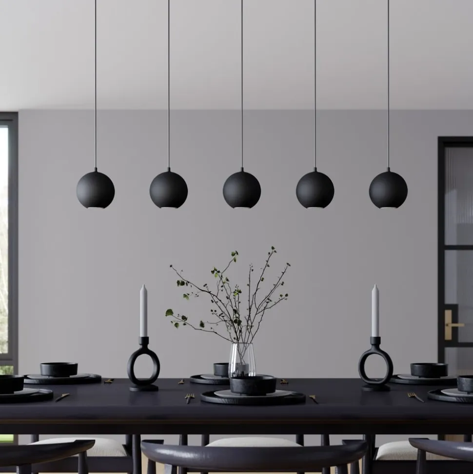 Pendellampe Midnight helt i sort 5 lyskilder