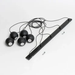 Pendellampe Midnight helt i sort 5 lyskilder