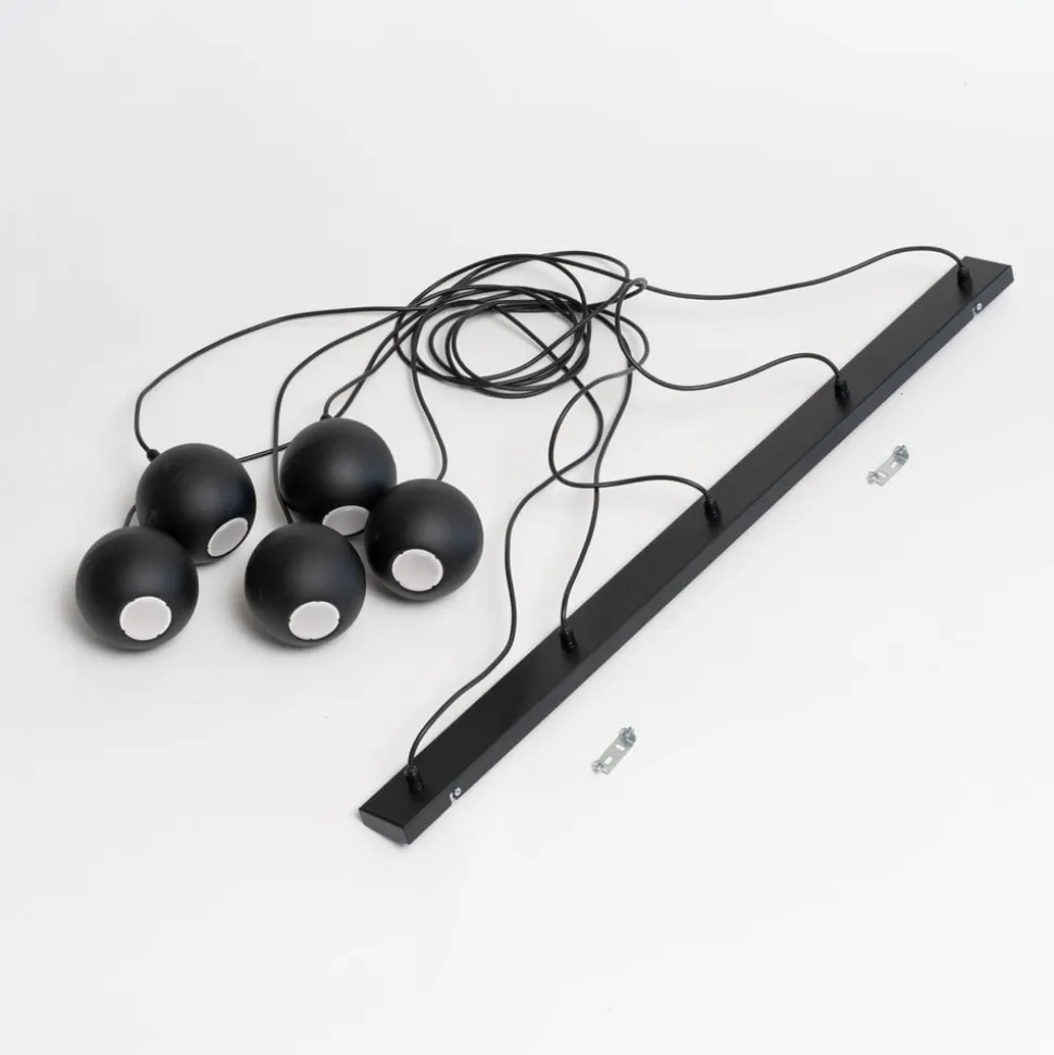 Pendellampe Midnight helt i sort 5 lyskilder