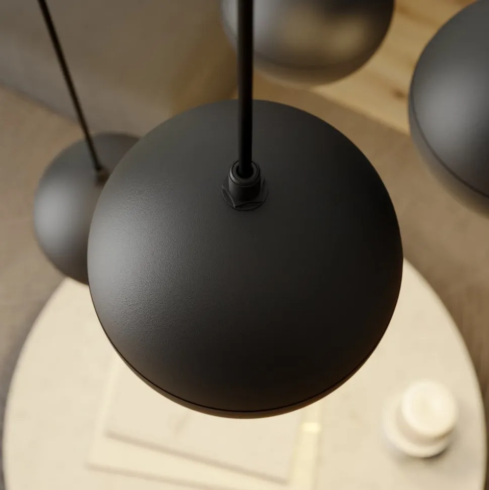 Pendellampe Midnight sort 4 lyskilder rund