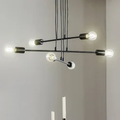 Pendellampe Multipo 6, 6 lyskilder i sort