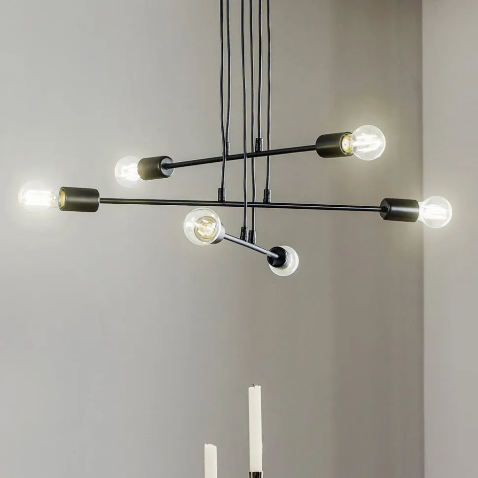 Pendellampe Multipo 6, 6 lyskilder i sort