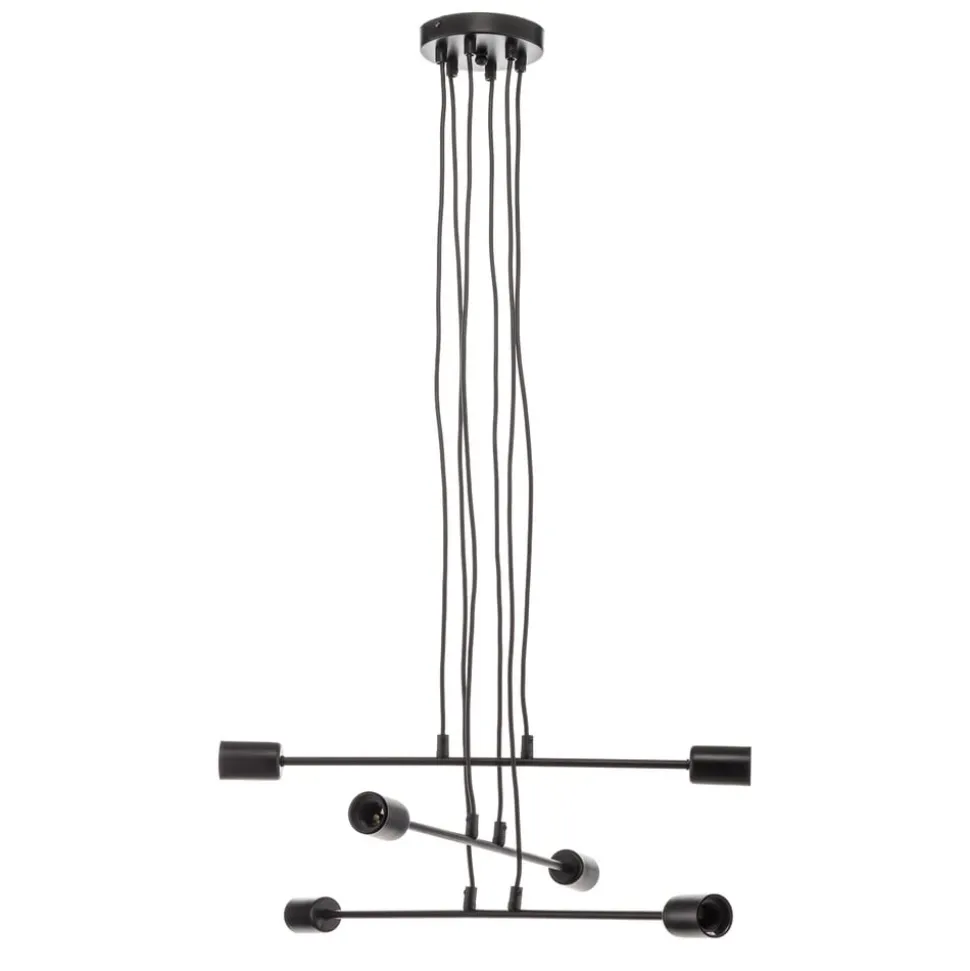 Pendellampe Multipo 6, 6 lyskilder i sort