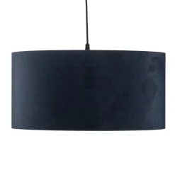 Pendellampe Salina silke stof blå/guld Ø 50cm