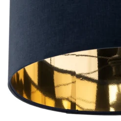 Pendellampe Salina silke stof blå/guld Ø 50cm