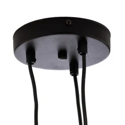 Pendellampe Starla, glas ravfarvet, 3 lyskilder decentreret