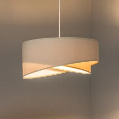 Pendellampe Vivien, tofarvet, beige/hvid