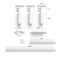 Philips Hue Perifo-skinne, 3 LED-pendler, hvid