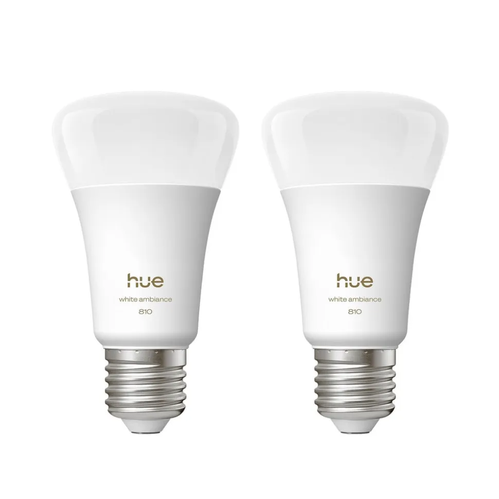 Philips Hue White Ambiance Smart E27 LED, 6 W 810 lm CCT 2 stk
