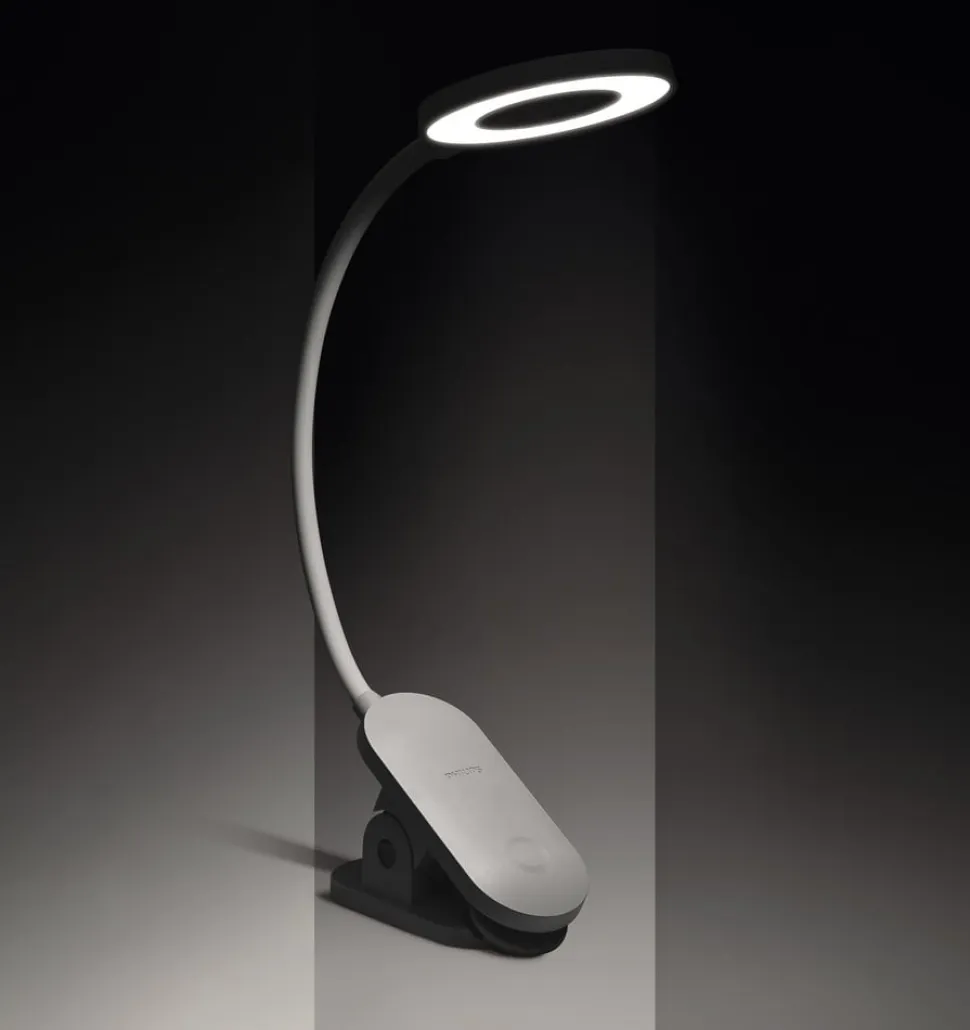 Philips LED-klemmelampe Forys med batteri