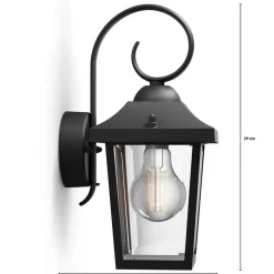 Philips myGarden Buzzard udendørs væglampe sort