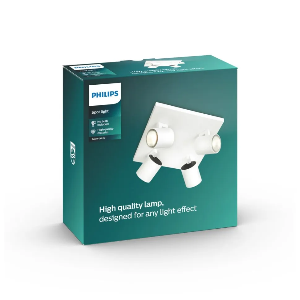 Philips myLiving Runner loftspot GU10, 4 lk, hvidt