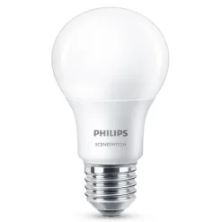 Philips SceneSwitch E27 8W LED-pære 2.700K mat