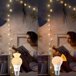 Philips SceneSwitch E27 8W LED-pære 2.700K mat