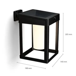 Philips solcelle-væglampe Camill sort/hvid 14 x 14 cm