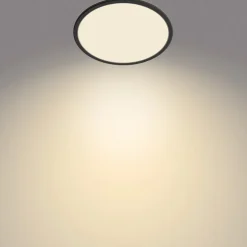 Philips SuperSlim LED-loftlampe, IP44, Ø 29,5 cm, sort