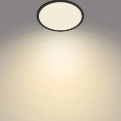 Philips SuperSlim LED-loftlampe, IP44, Ø 24,5 cm, sort