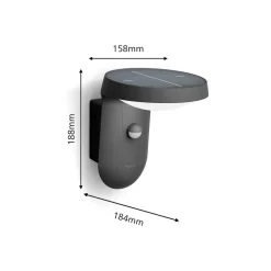Philips Tyla A-Label væglampe, solcelle, sensor