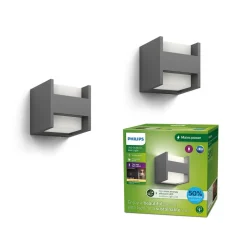 Philips udendørs LED-væglampe Arbour UE 2-sæt 2 lyskilder 2700 K