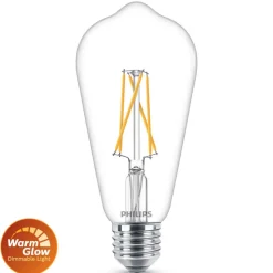 Philips WarmGlow E27 LED-pære rustik 5,9 W klar