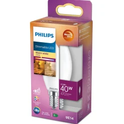 Philips WarmGlow LED Classic E14 B35 3,4 W mat
