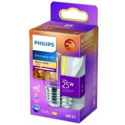 Philips WarmGlow LED-pære E27 P45 2,5 W klar