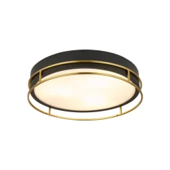 Phoenix loftslampe, Ø 40 cm, sort/messing, IP44