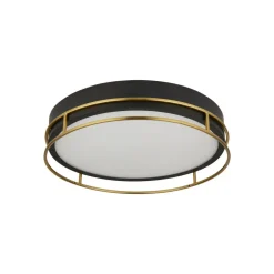 Phoenix loftslampe, Ø 40 cm, sort/messing, IP44