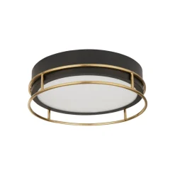 Phoenix loftslampe, Ø 30 cm, sort/messing, IP44