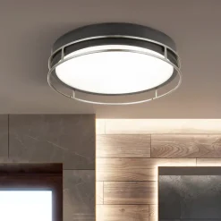 Phoenix loftslampe, Ø 40 cm, sort/krom, IP44