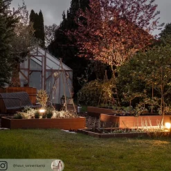 Piccola LED-vejlygte med jordspyd, i sort