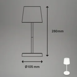 Piha LED-bordlampe med genopladeligt batteri, hvid