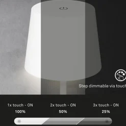 Piha LED-bordlampe med genopladeligt batteri, hvid