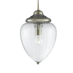 Pineapple pendellampe, antik messing