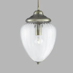 Pineapple pendellampe, antik messing