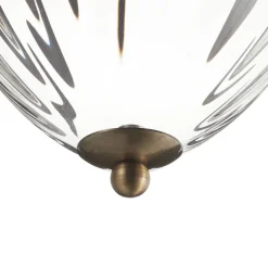 Pineapple pendellampe, antik messing