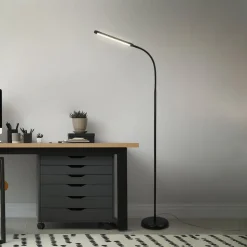 Pivaz LED-gulvlampe justerbar berøringsdæmper sort