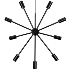 Pix dekostjerne af metal, 9 lyskilder, sort