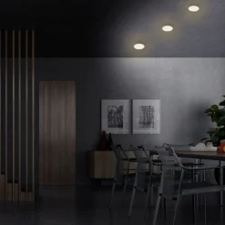 Plat LED-indbygningsspot, hvid, Ø 10 cm, 3.000K