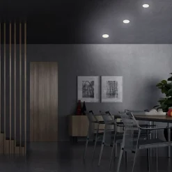 Plat LED-indbygningsspot, hvid, Ø 7,5 cm, 4.000K