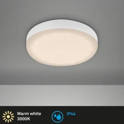 Plat LED-indbygningsspot, hvid, Ø 7,5 cm, 3.000K