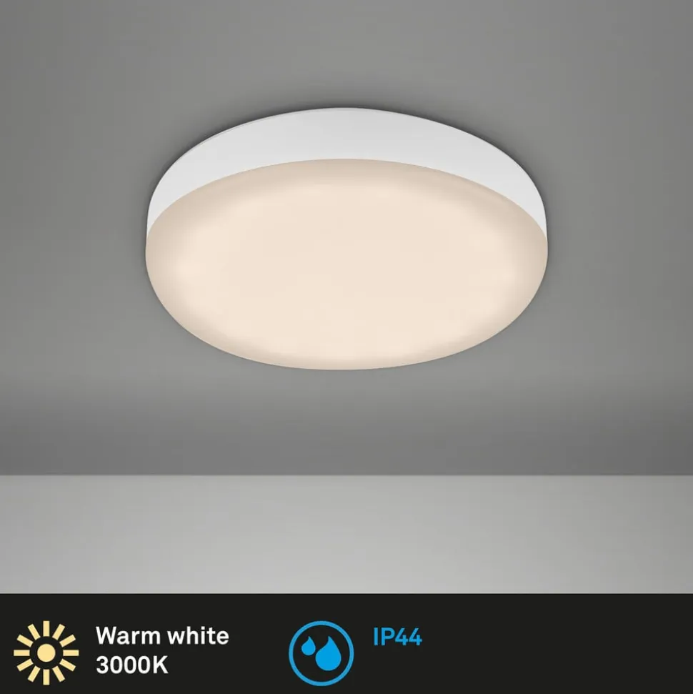 Plat LED-indbygningsspot, hvid, Ø 7,5 cm, 3.000K