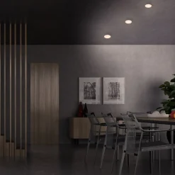 Plat LED-indbygningsspot, hvid, Ø 7,5 cm, 3.000K